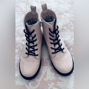Art Class Pink Combat Boots with Black Laces
